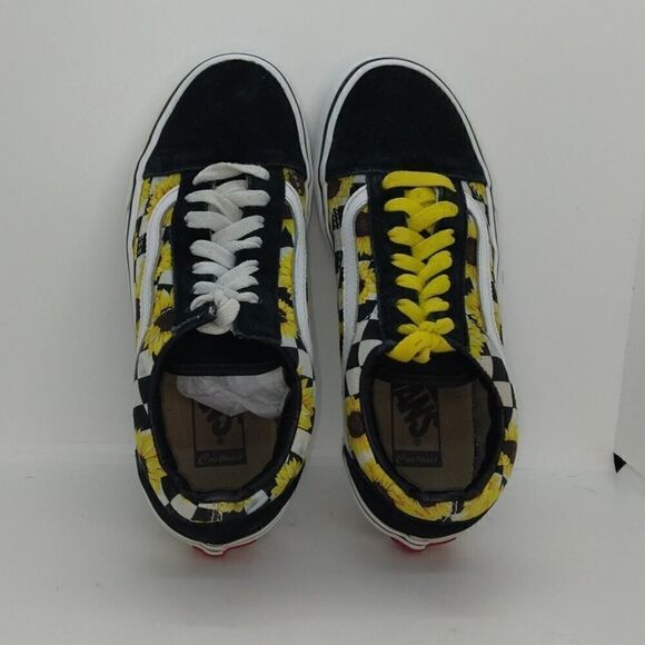 VANS Off the Wall Womens Pre-owned Checkered Sunflower Sneakers - sz. 6 1/2 - Picture 3 of 6
